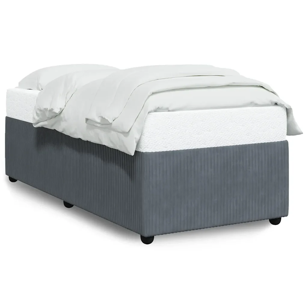 Letto singolo | Letto per adulti | Giroletto senza Materasso Grigio Scuro 90x200 cm Velluto