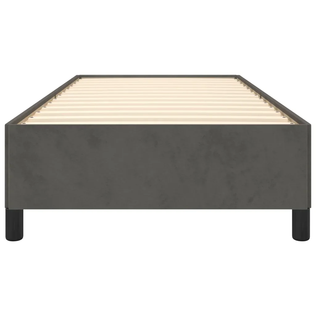 Letto singolo | Letto per adulti | Giroletto senza Materasso Grigio Scuro 90x200 cm Velluto - Image 5