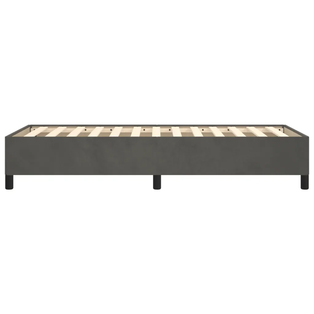 Letto singolo | Letto per adulti | Giroletto senza Materasso Grigio Scuro 90x200 cm Velluto - Image 6