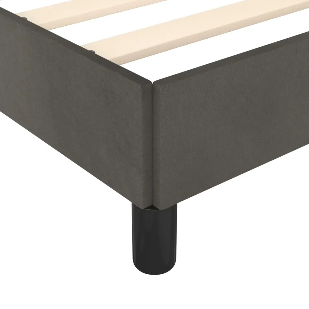 Letto singolo | Letto per adulti | Giroletto senza Materasso Grigio Scuro 90x200 cm Velluto - Image 9