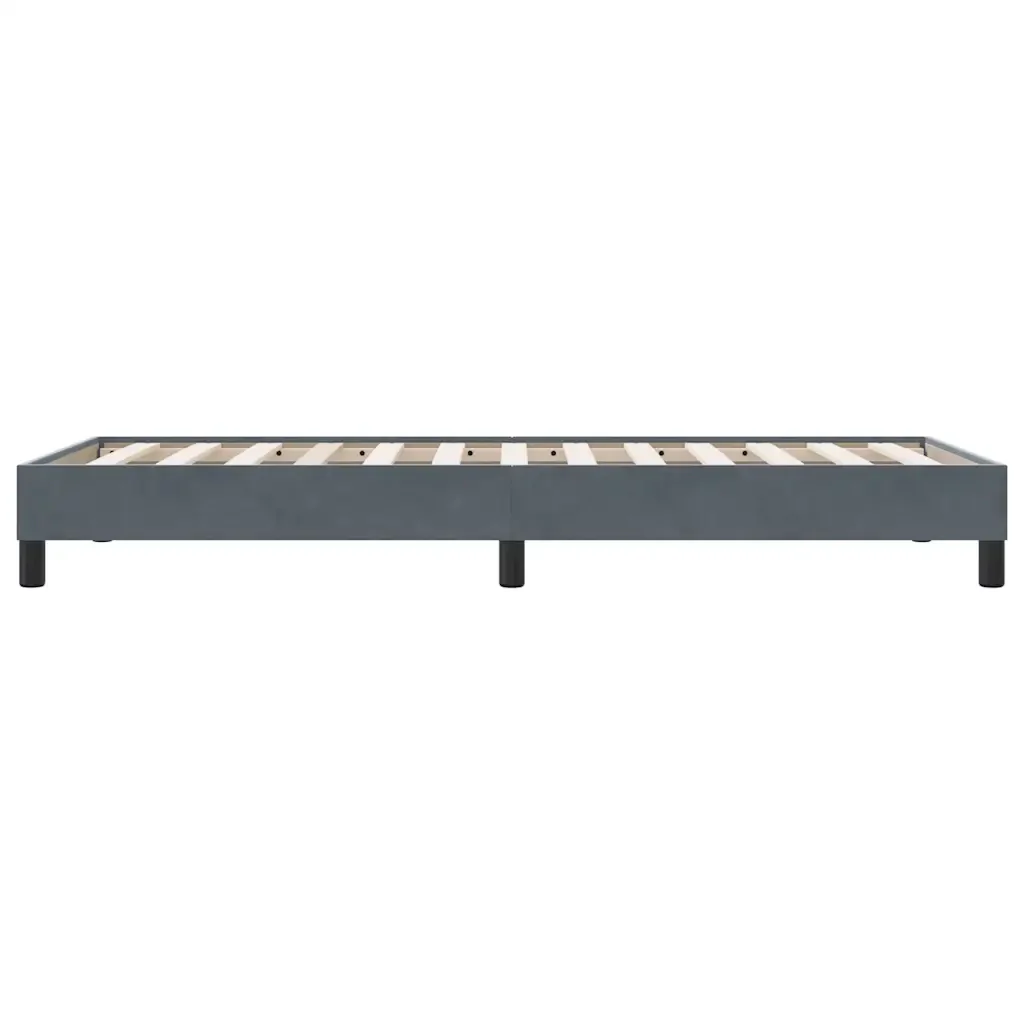 Letto singolo | Letto per adulti | Giroletto senza Materasso Grigio Scuro 90x210 cm Velluto - Image 5