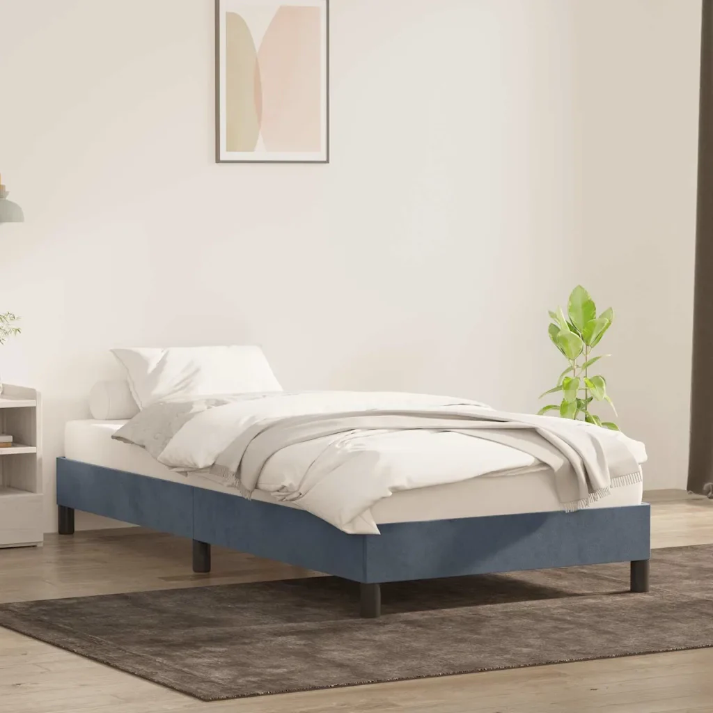 Letto singolo | Letto per adulti | Giroletto senza Materasso Grigio Scuro 90x220 cm Velluto - Image 3