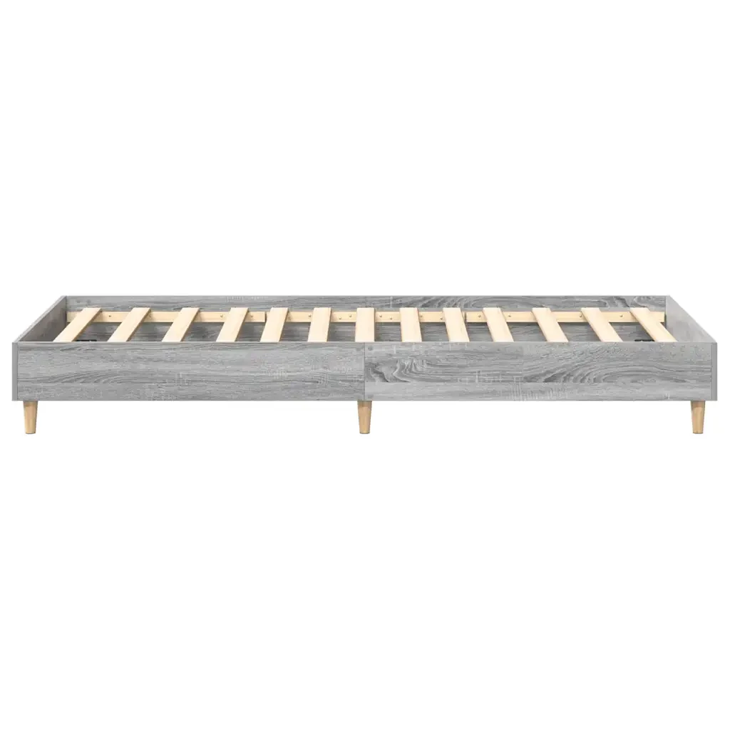 Letto singolo | Letto per adulti | Giroletto senza Materasso Grigio Sonoma 100x200 cm Truciolato - Image 6