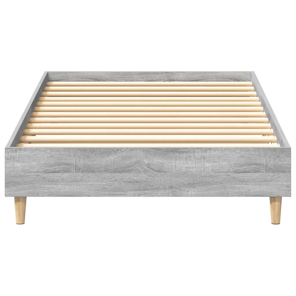 Letto singolo | Letto per adulti | Giroletto senza Materasso Grigio Sonoma 75x190 cm in Truciolato - Image 5