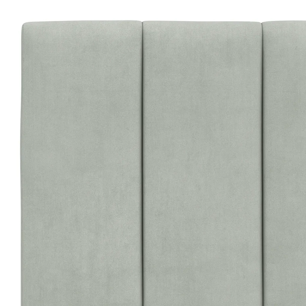 Letto singolo | Letto per adulti | Giroletto senza Materasso Hanko Grigio Chiaro 90x190 cm Velluto - Image 10