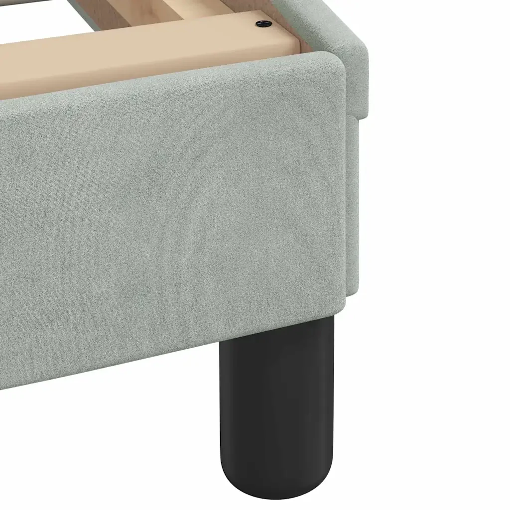 Letto singolo | Letto per adulti | Giroletto senza Materasso Hanko Grigio Chiaro 90x200 cm Velluto - Image 10