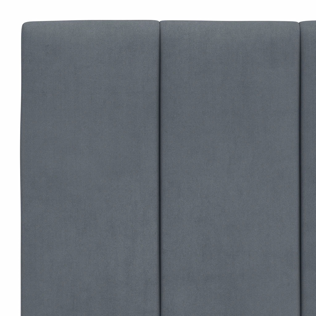 Letto singolo | Letto per adulti | Giroletto senza Materasso Hanko Grigio Scuro 100x200 cm Velluto - Image 10
