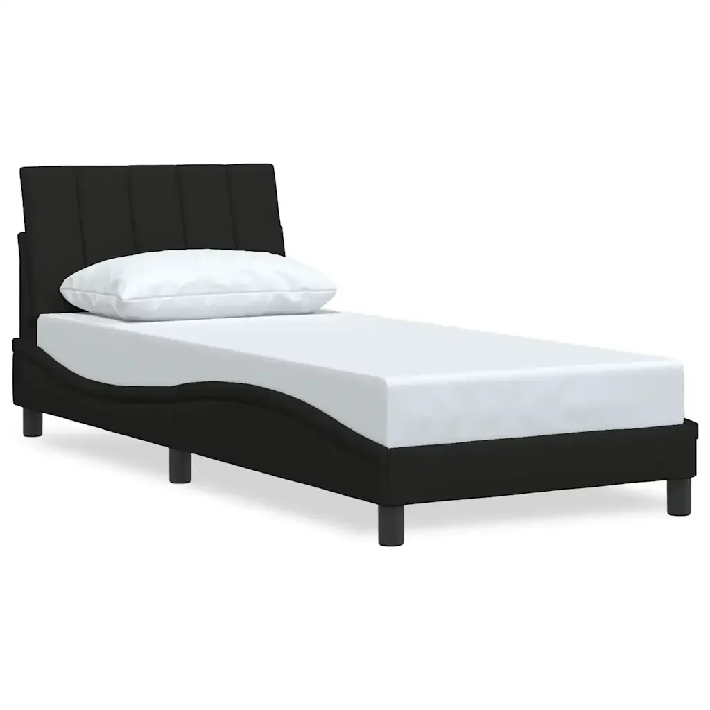 Letto singolo | Letto per adulti | Giroletto senza Materasso Hanko Nero 80x200 cm Tessuto
