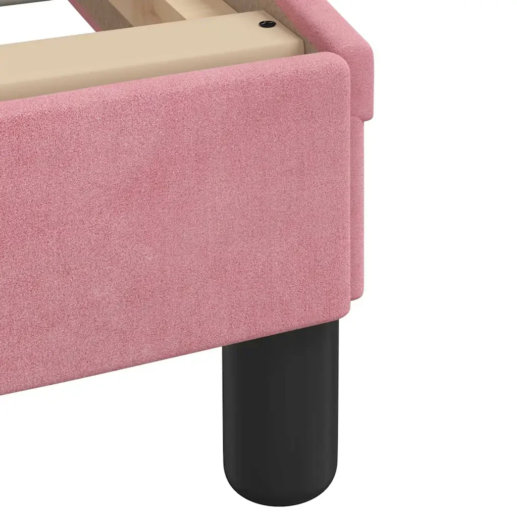 Letto singolo | Letto per adulti | Giroletto senza Materasso Hanko Rosa 80x200 cm in Velluto - Image 9