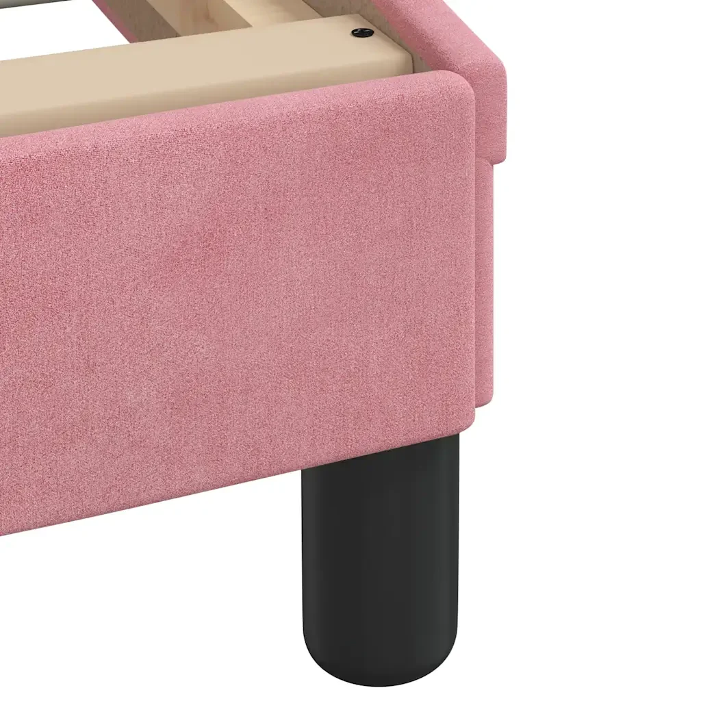 Letto singolo | Letto per adulti | Giroletto senza Materasso Hanko Rosa 90x190 cm in Velluto - Image 9
