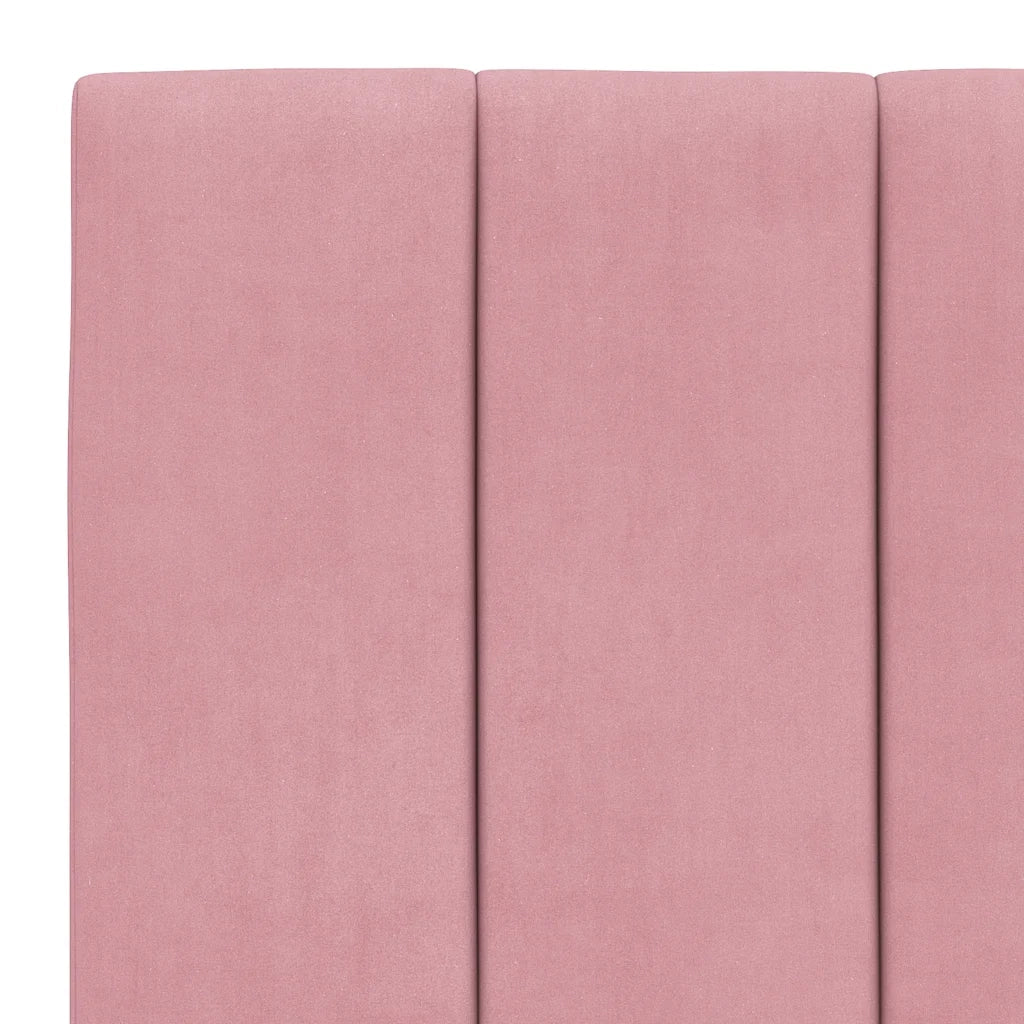 Letto singolo | Letto per adulti | Giroletto senza Materasso Hanko Rosa 90x200 cm in Velluto - Image 10