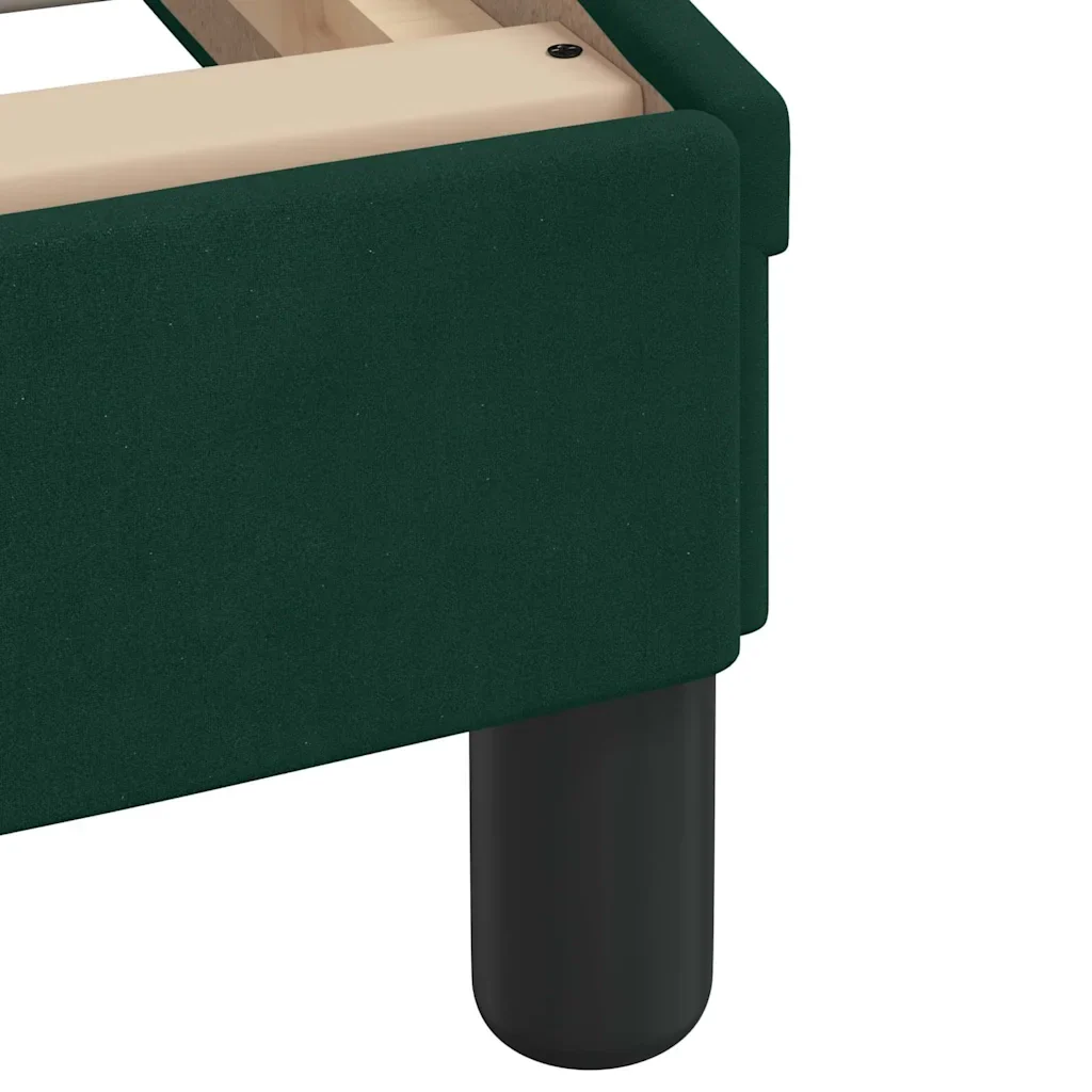 Letto singolo | Letto per adulti | Giroletto senza Materasso Hanko Verde Scuro 100x200 cm in Velluto - Image 9