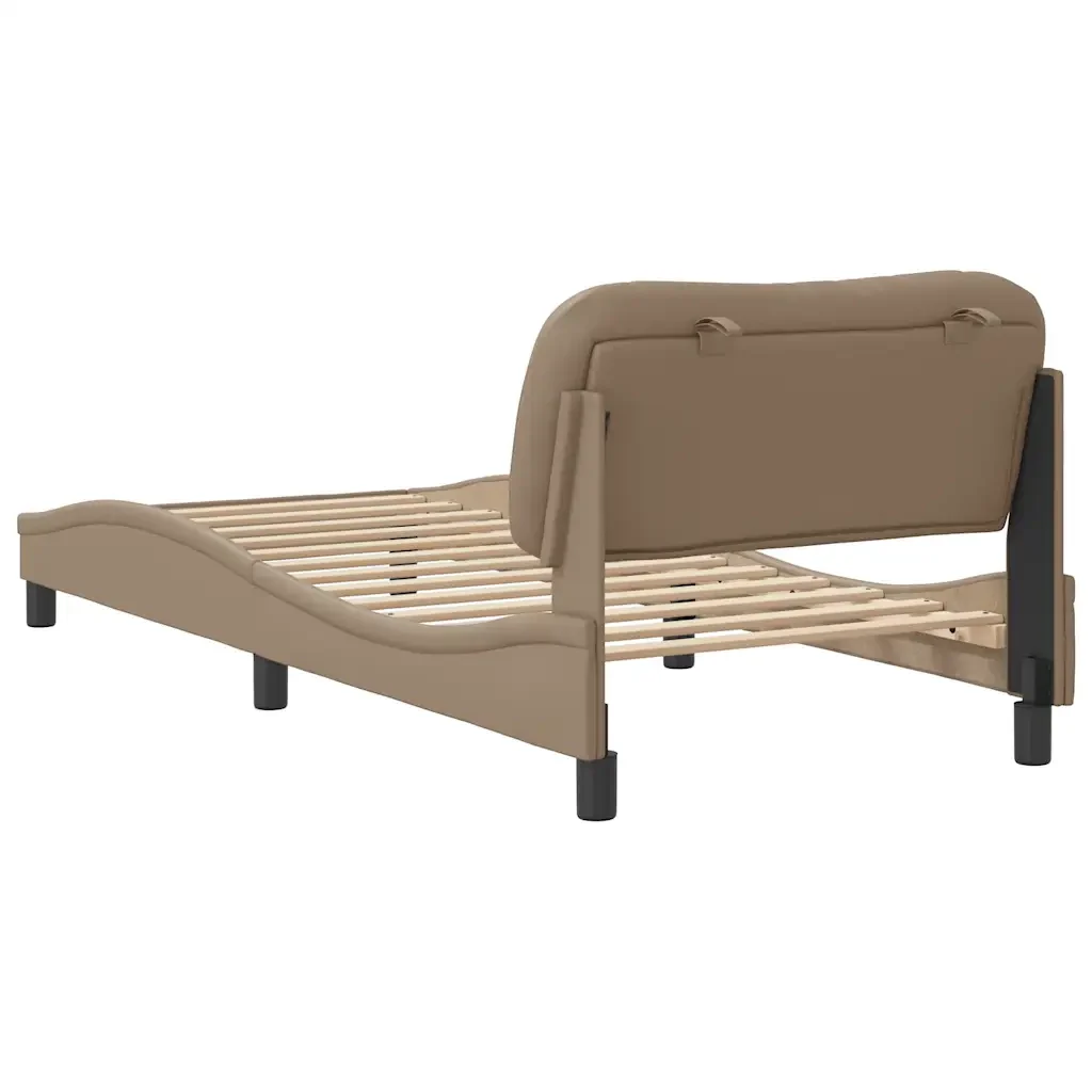 Letto singolo | Letto per adulti | Giroletto senza Materasso Hvar Cappuccino 80x200 cm in Similpelle - Image 6