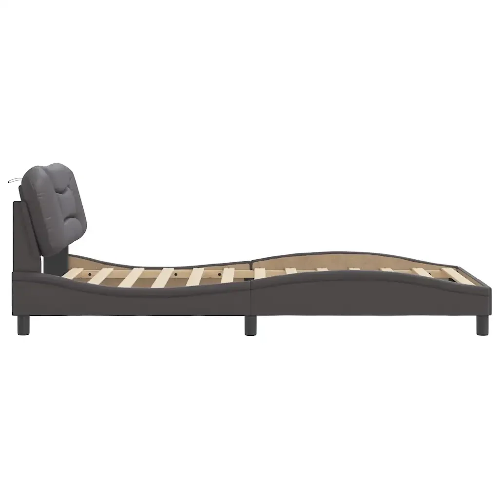 Letto singolo | Letto per adulti | Giroletto senza Materasso Hvar Crema 100x200 cm in Similpelle - Image 7