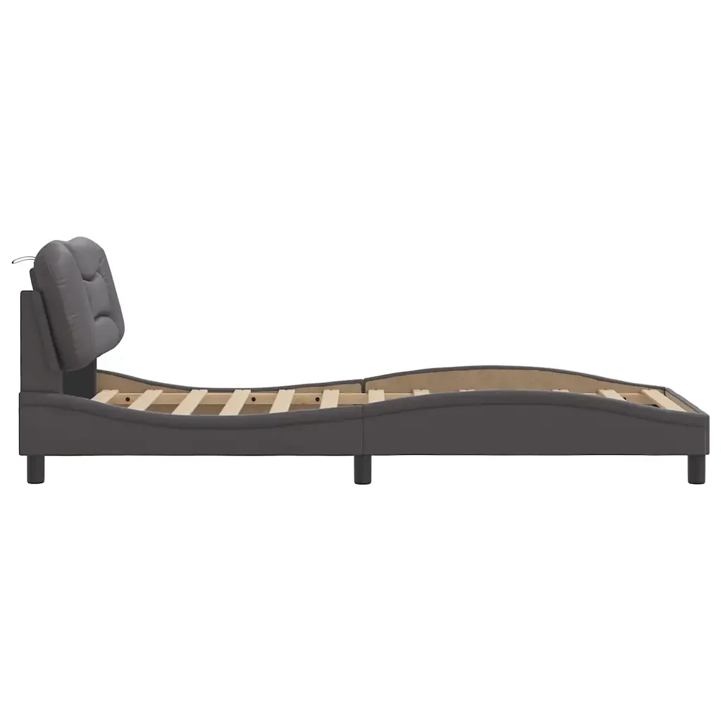 Letto singolo | Letto per adulti | Giroletto senza Materasso Hvar Crema 90x200 cm in Similpelle - Image 7