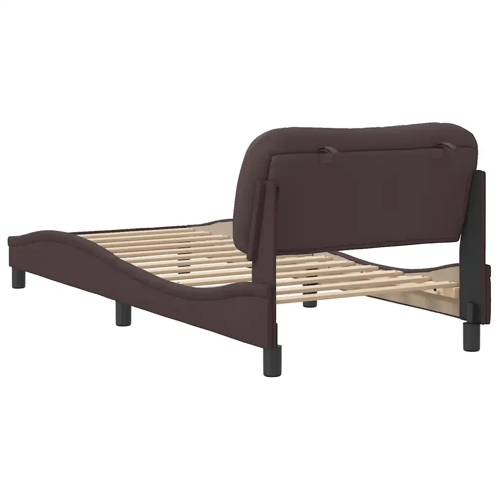 Letto singolo | Letto per adulti | Giroletto senza Materasso Hvar Marrone Scuro 90x200 cm Tessuto - Image 6