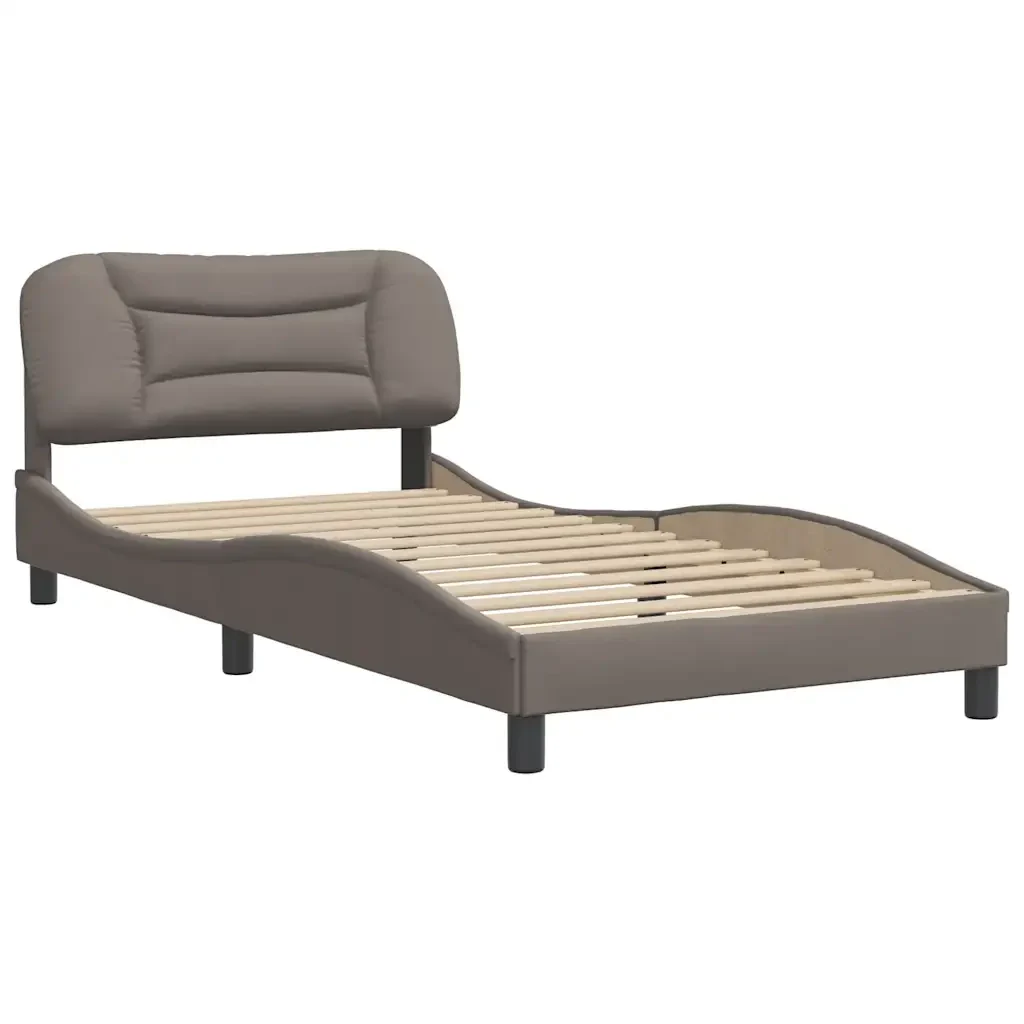 Letto singolo | Letto per adulti | Giroletto senza Materasso Hvar Tortora 100x200 cm in Tessuto - Image 3