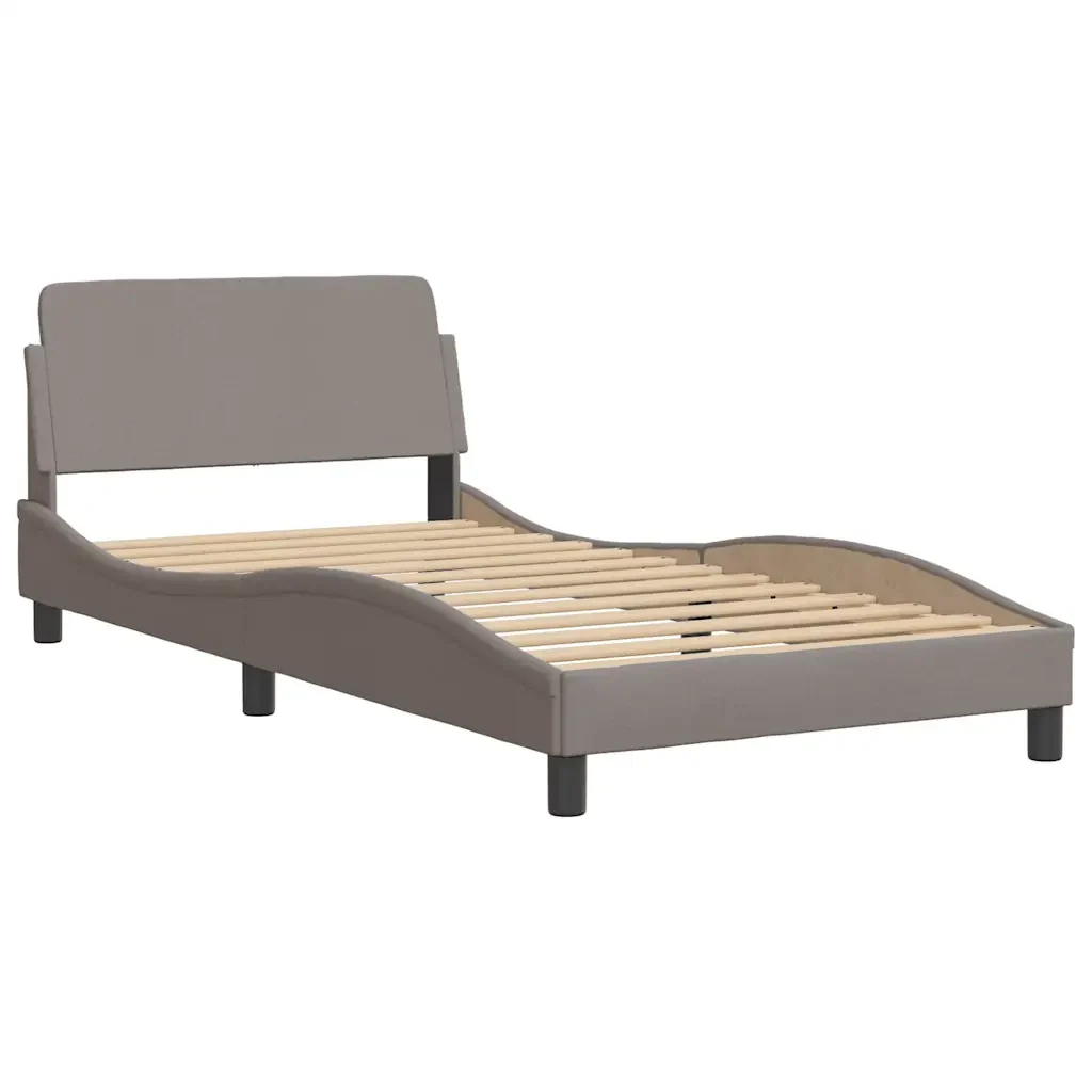 Letto singolo | Letto per adulti | Giroletto senza Materasso Hvar Tortora 100x200 cm in Tessuto - Image 7