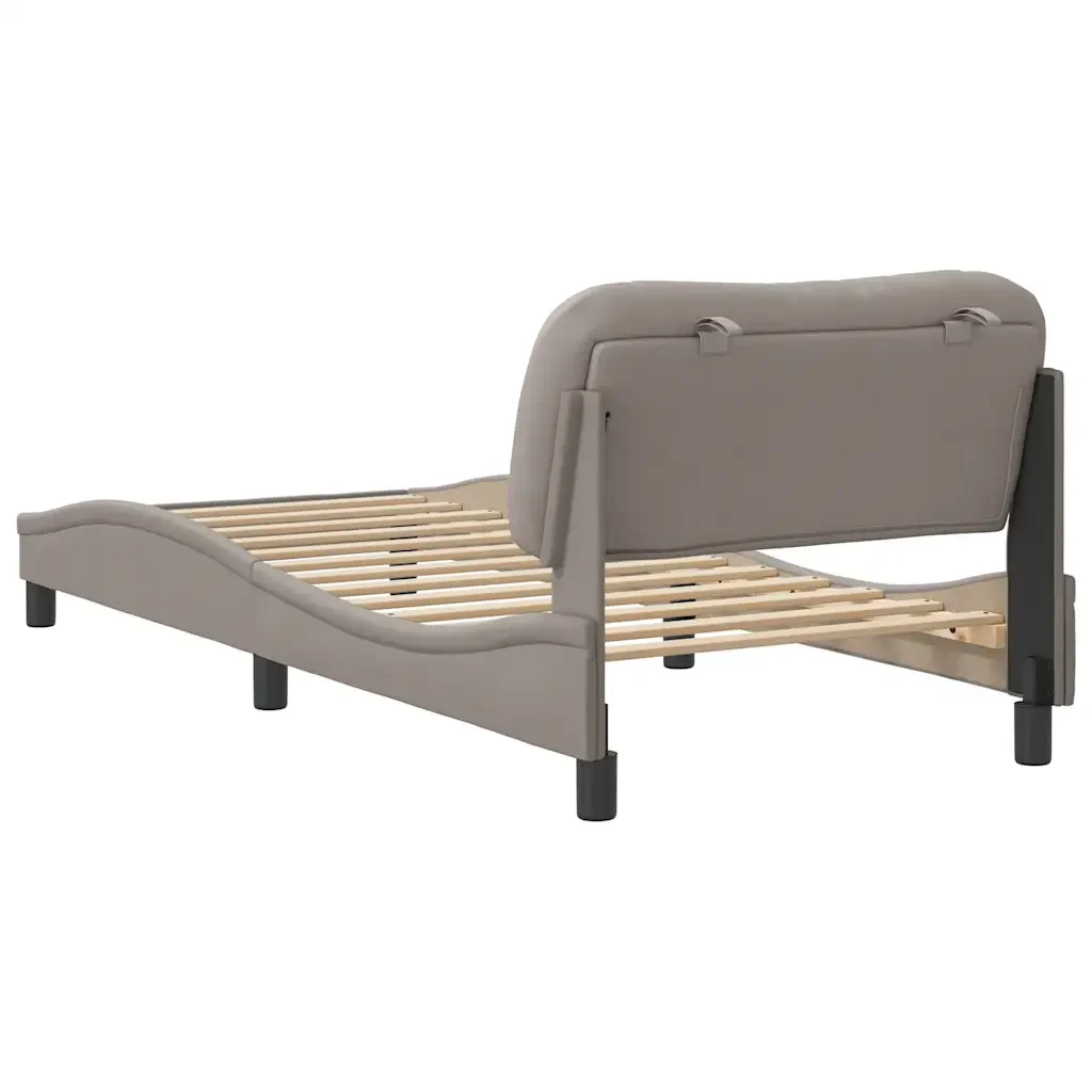 Letto singolo | Letto per adulti | Giroletto senza Materasso Hvar Tortora 90x190 cm Tessuto - Image 6