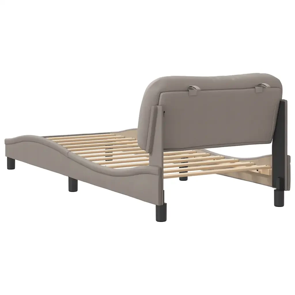 Letto singolo | Letto per adulti | Giroletto senza Materasso Hvar Tortora 90x200 cm Tessuto - Image 6