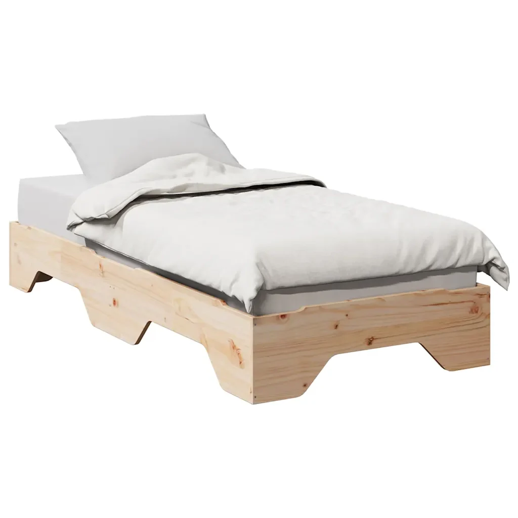 Letto singolo | Letto per adulti | Giroletto senza Materasso Impilabile 75x190 cm Legno Massello - Image 2