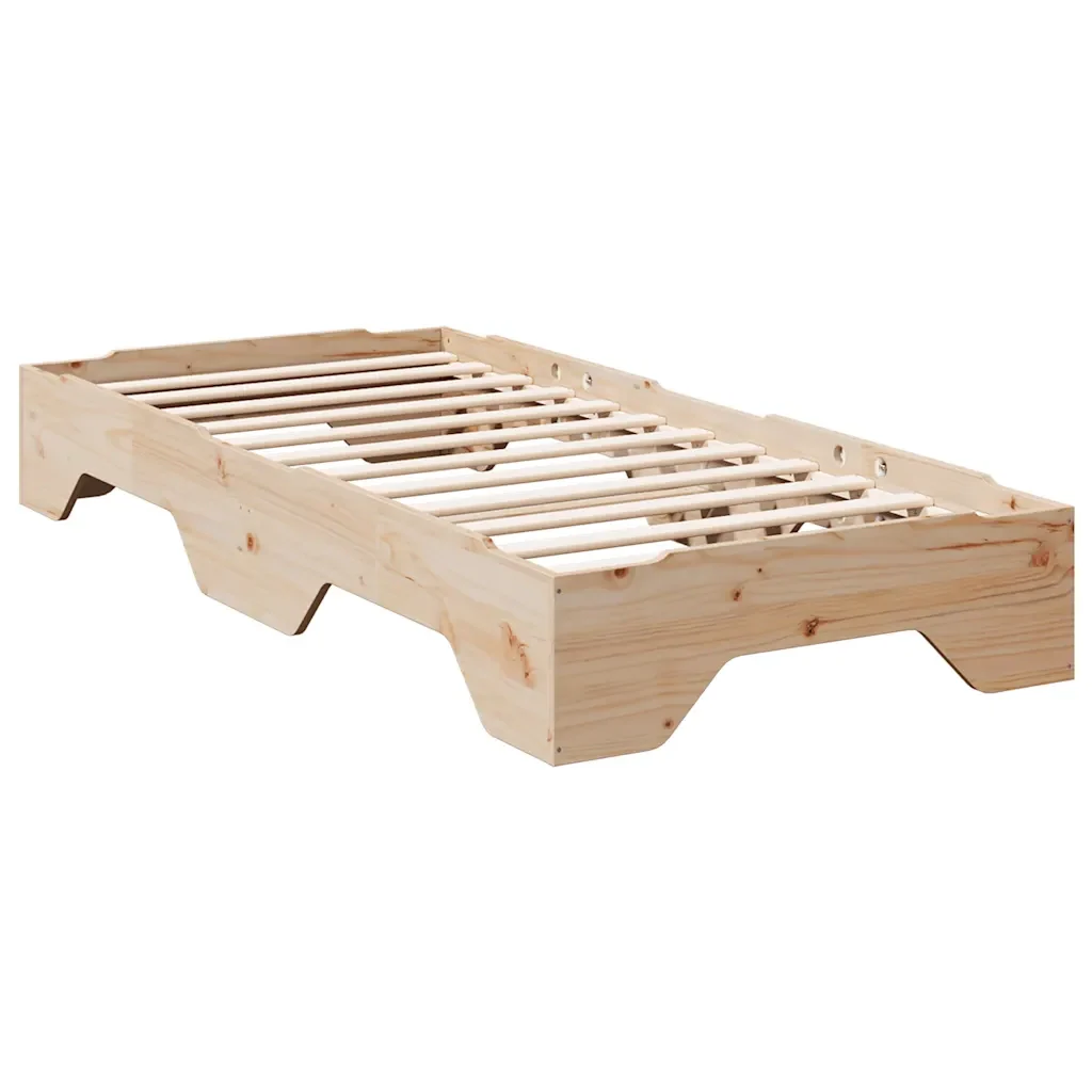 Letto singolo | Letto per adulti | Giroletto senza Materasso Impilabile 75x190 cm Legno Massello - Image 4