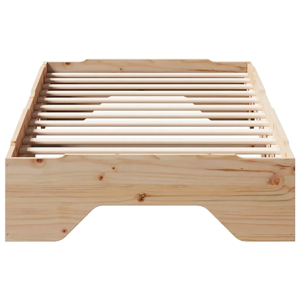 Letto singolo | Letto per adulti | Giroletto senza Materasso Impilabile 75x190 cm Legno Massello - Image 5