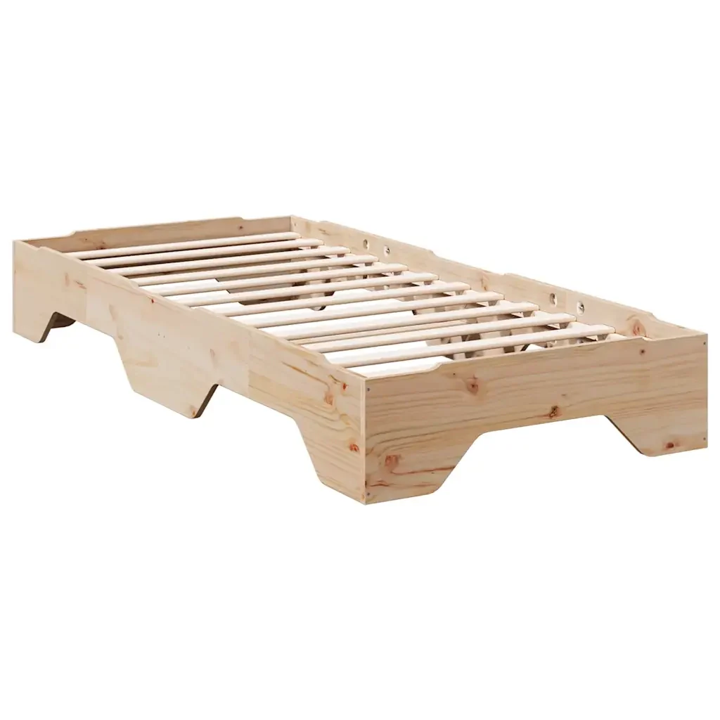Letto singolo | Letto per adulti | Giroletto senza Materasso Impilabile 75x190 cm Legno Massello - Image 7