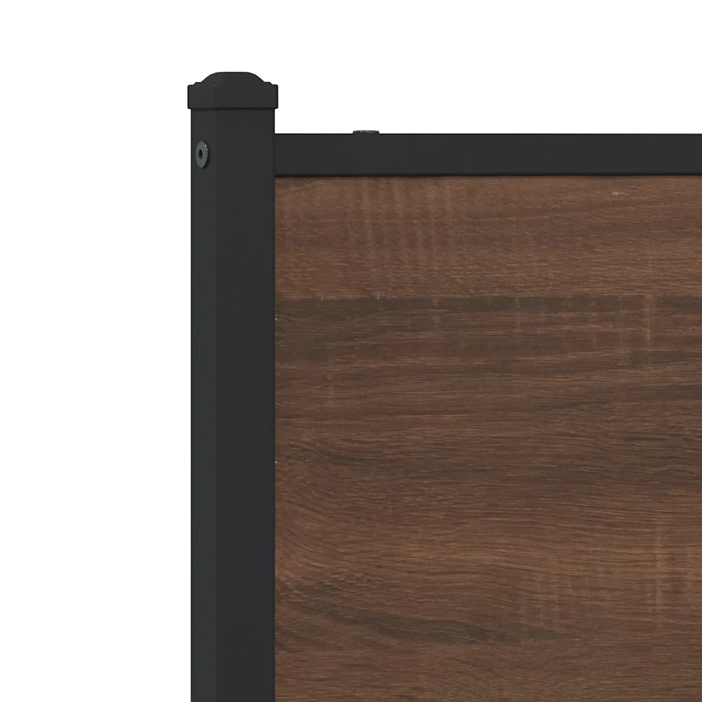 Letto singolo | Letto per adulti | Giroletto senza Materasso in Metallo Rovere Marrone 100x200 cm - Image 9