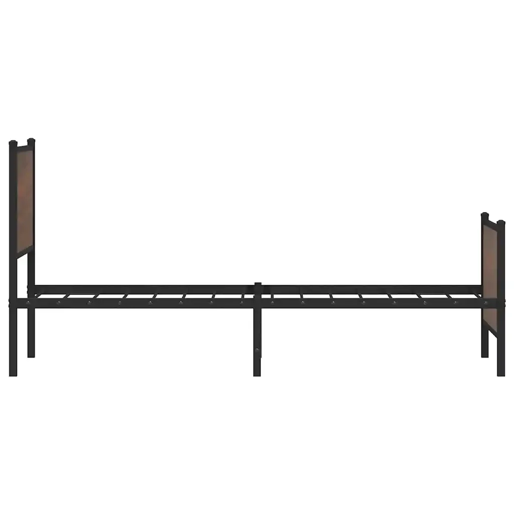 Letto singolo | Letto per adulti | Giroletto senza Materasso in Metallo Rovere Marrone 100x200 cm - Image 6