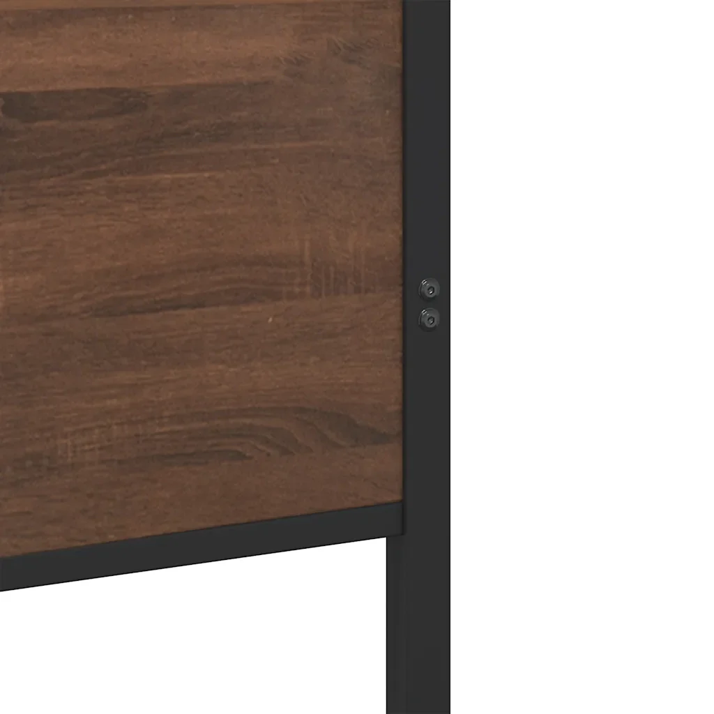 Letto singolo | Letto per adulti | Giroletto senza Materasso in Metallo Rovere Marrone 100x200 cm - Image 8