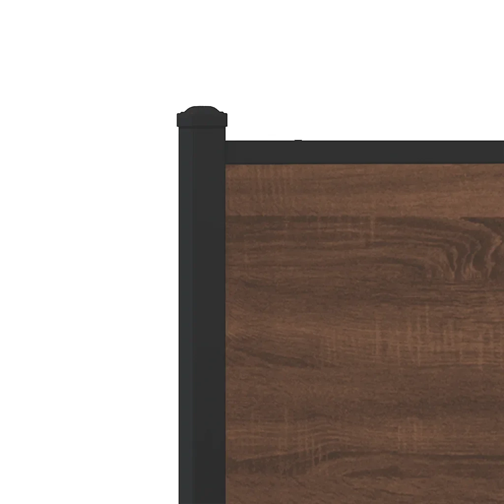 Letto singolo | Letto per adulti | Giroletto senza Materasso in Metallo Rovere Marrone 80x200 cm - Image 9