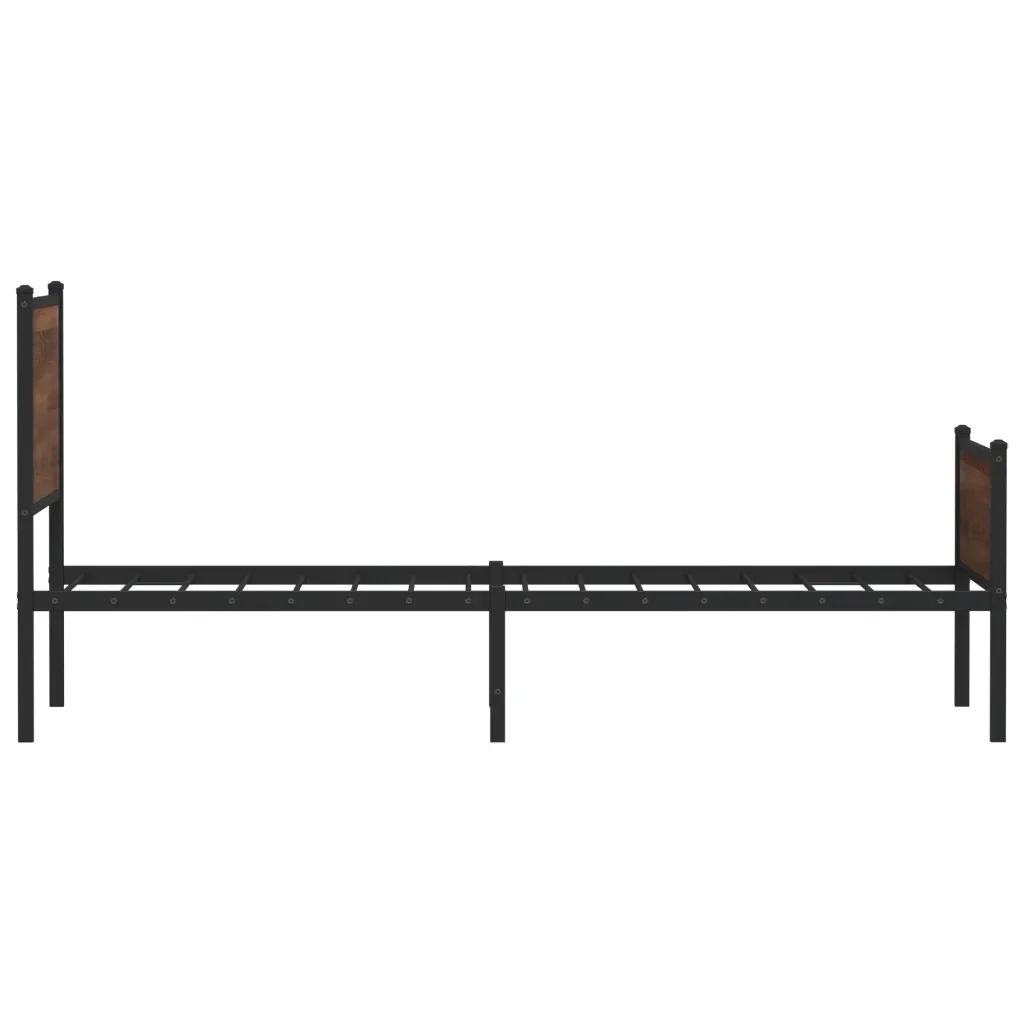 Letto singolo | Letto per adulti | Giroletto senza Materasso in Metallo Rovere Marrone 80x200 cm - Image 6