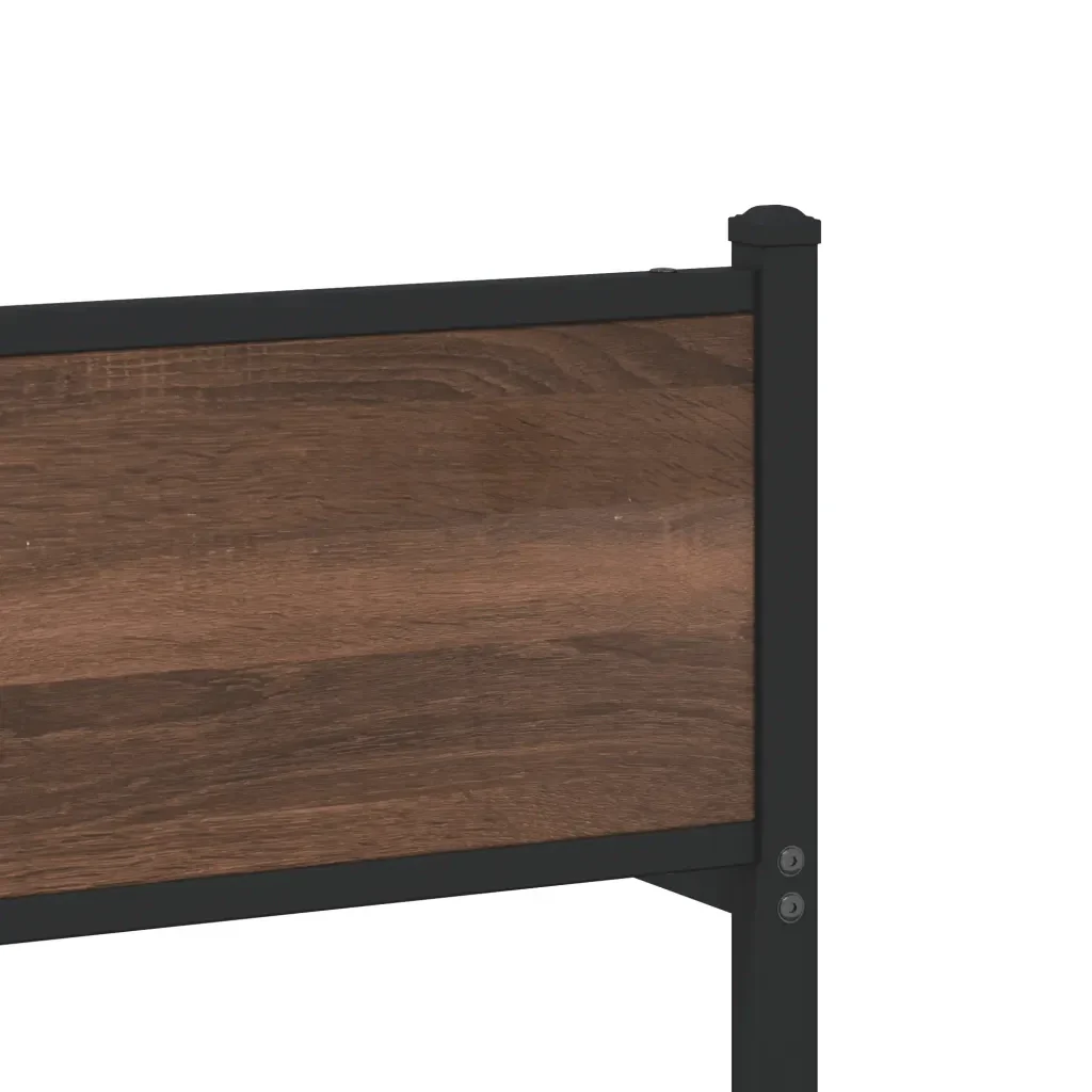 Letto singolo | Letto per adulti | Giroletto senza Materasso in Metallo Rovere Marrone 80x200 cm - Image 8