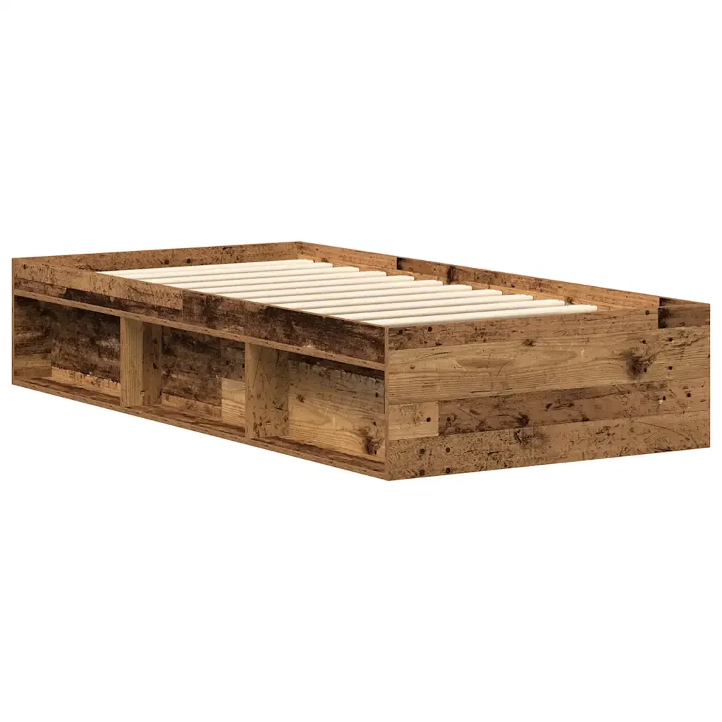 Letto singolo | Letto per adulti | Giroletto senza Materasso Legno Antico 100x200cm in Truciolato - Image 7