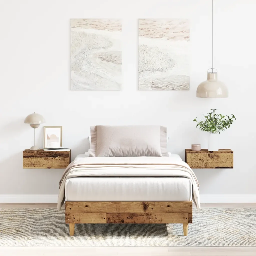 Letto singolo | Letto per adulti | Giroletto senza Materasso Legno Antico 75x190 cm in Truciolato - Image 2