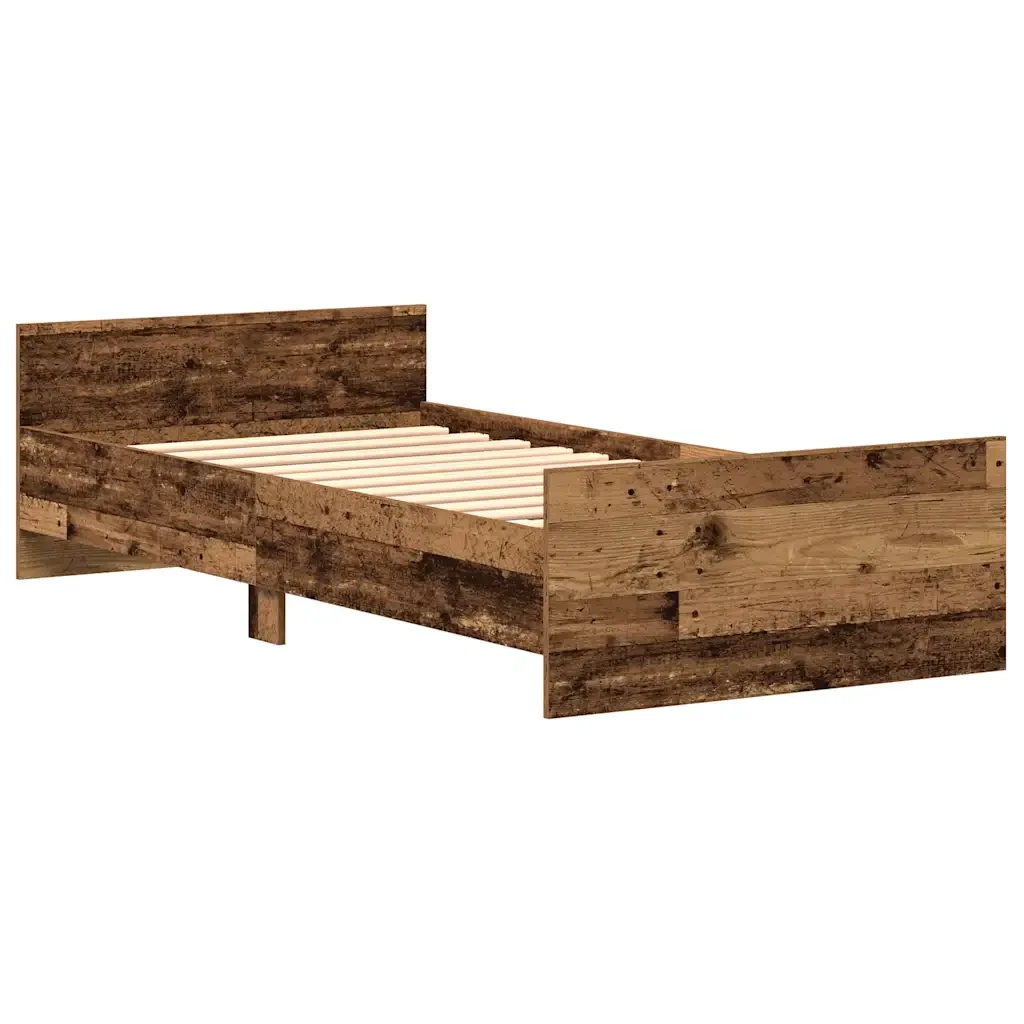 Letto singolo | Letto per adulti | Giroletto senza Materasso Legno Antico 75x190 cm in Truciolato - Image 4
