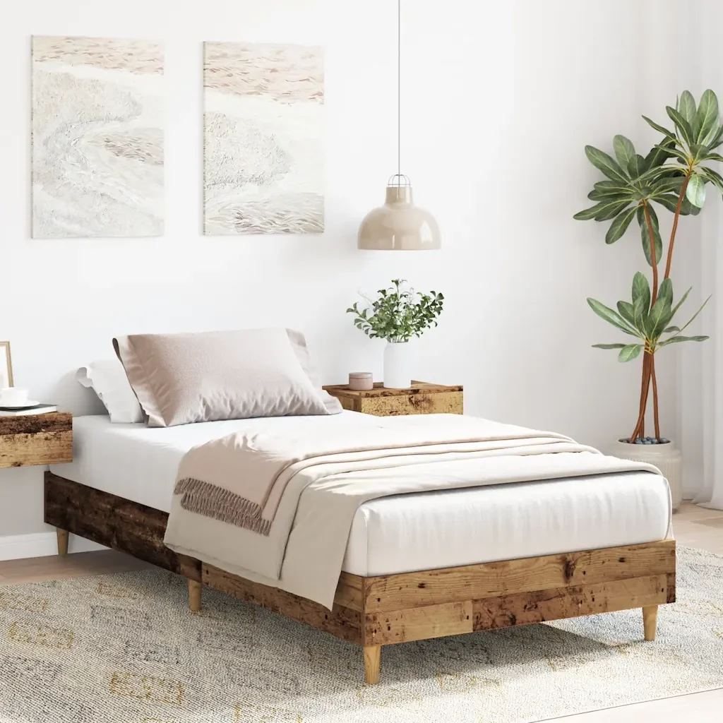 Letto singolo | Letto per adulti | Giroletto senza Materasso Legno Antico 90x190 cm in Truciolato - Image 4