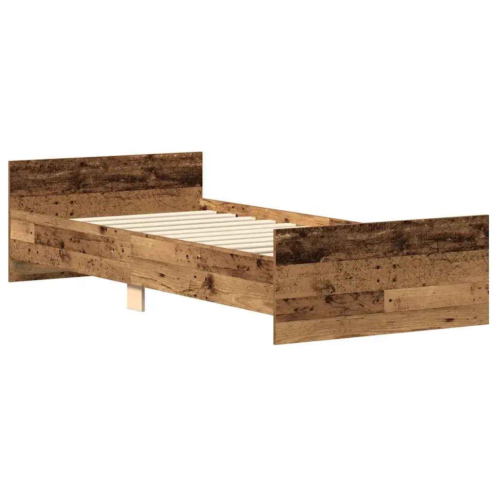 Letto singolo | Letto per adulti | Giroletto senza Materasso Legno Antico 90x190cm in Truciolato - Image 4