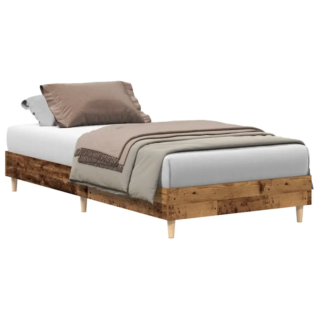 Letto singolo | Letto per adulti | Giroletto senza Materasso Legno Antico 90x200 cm in Truciolato
