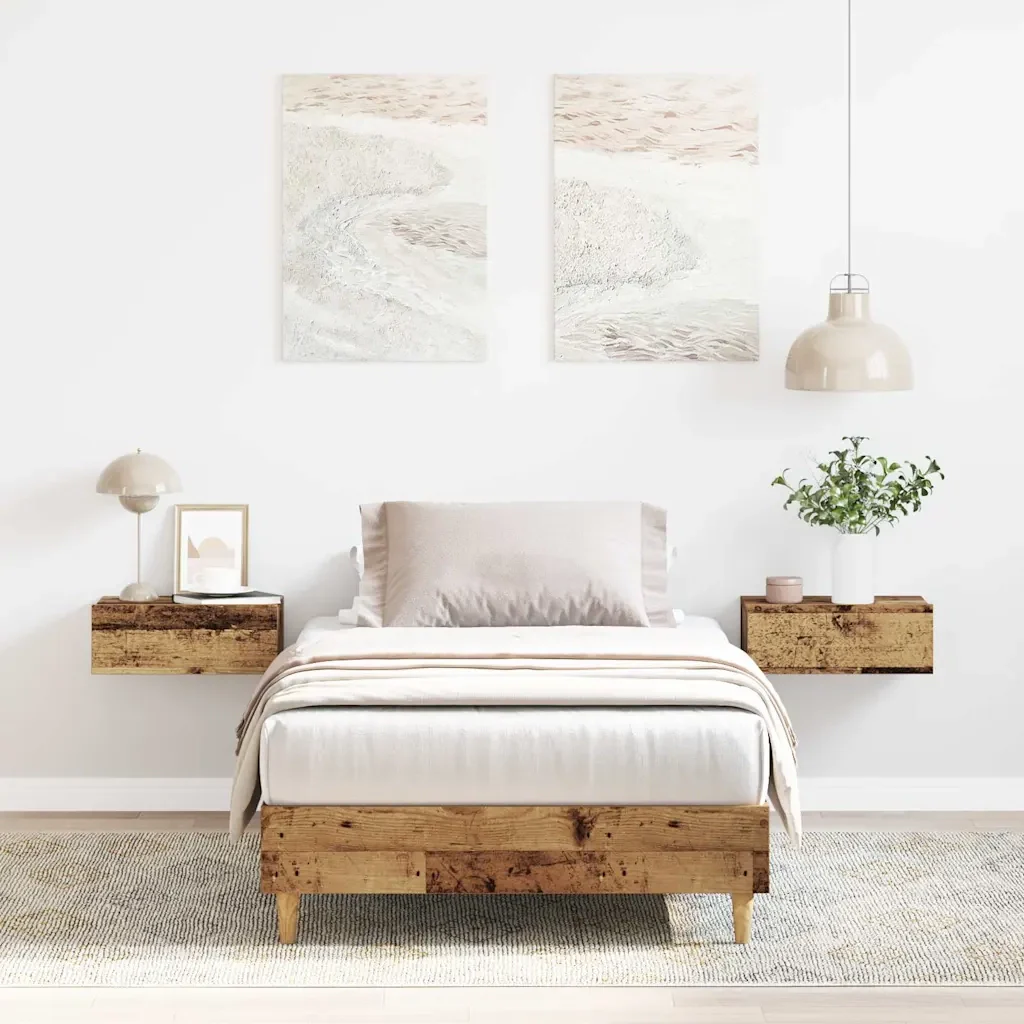 Letto singolo | Letto per adulti | Giroletto senza Materasso Legno Antico 90x200 cm in Truciolato - Image 2