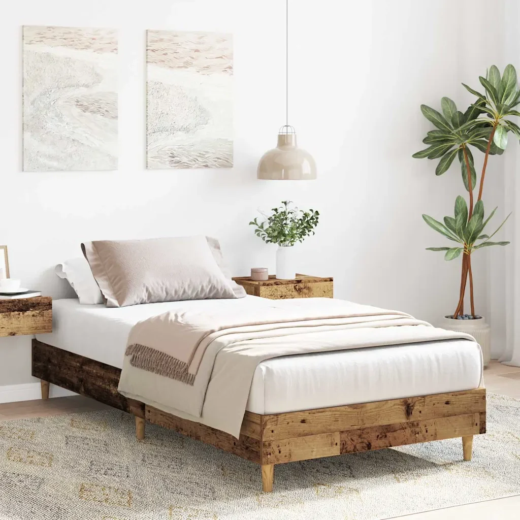 Letto singolo | Letto per adulti | Giroletto senza Materasso Legno Antico 90x200 cm in Truciolato - Image 4