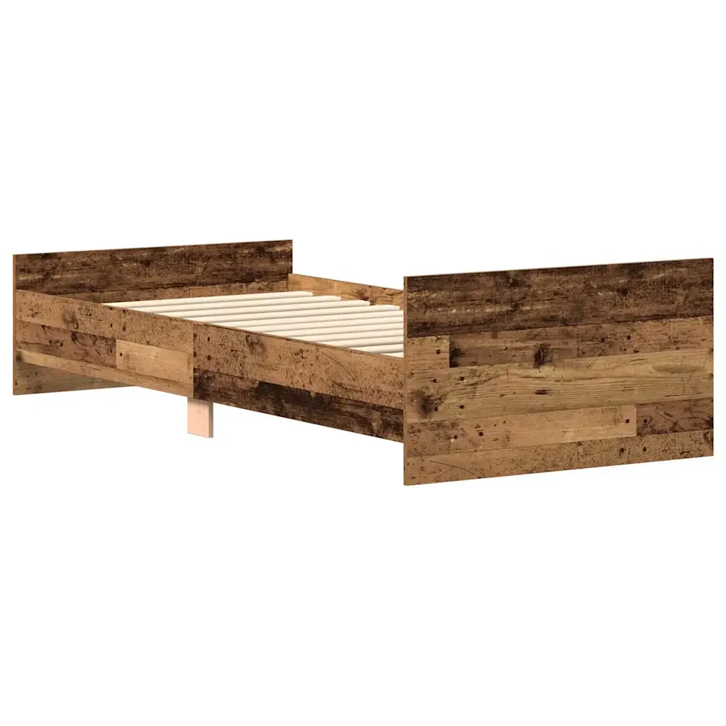 Letto singolo | Letto per adulti | Giroletto senza Materasso Legno Antico 90x200cm in Truciolato - Image 6