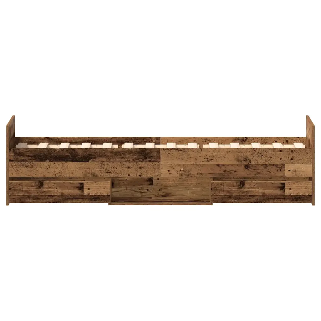 Letto singolo | Letto per adulti | Giroletto senza Materasso Legno Antico 90x200cm in Truciolato - Image 7
