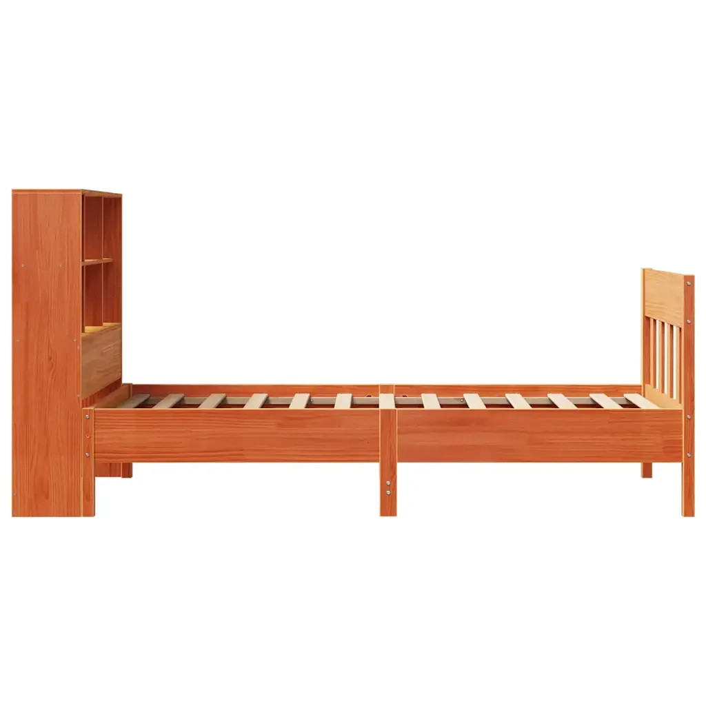 Letto singolo | Letto per adulti | Giroletto senza Materasso Marrone Cera 100x200 cm Legno di Pino - Image 7