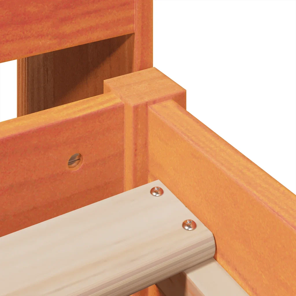 Letto singolo | Letto per adulti | Giroletto senza Materasso Marrone Cera 100x200 cm Legno di Pino - Image 9