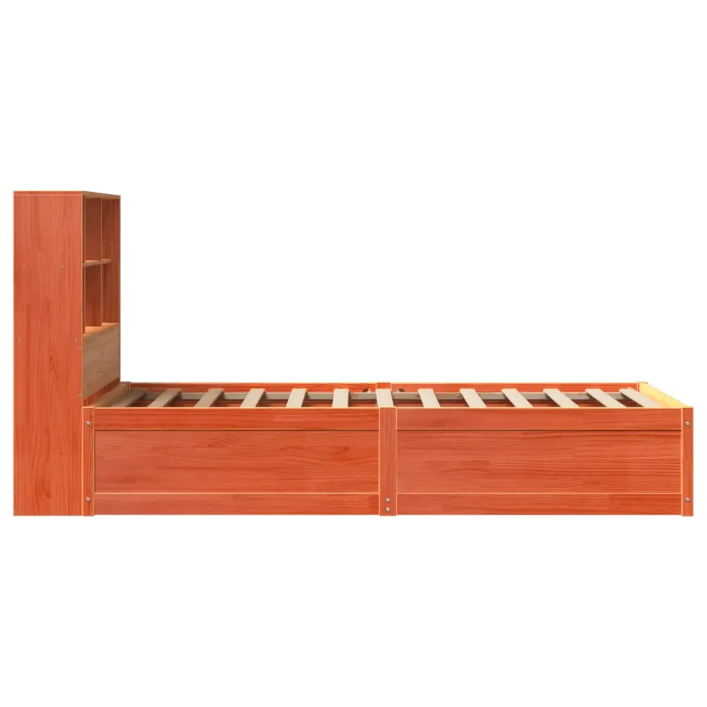Letto singolo | Letto per adulti | Giroletto senza Materasso Marrone Cera 100x200 cm Legno di Pino - Image 6