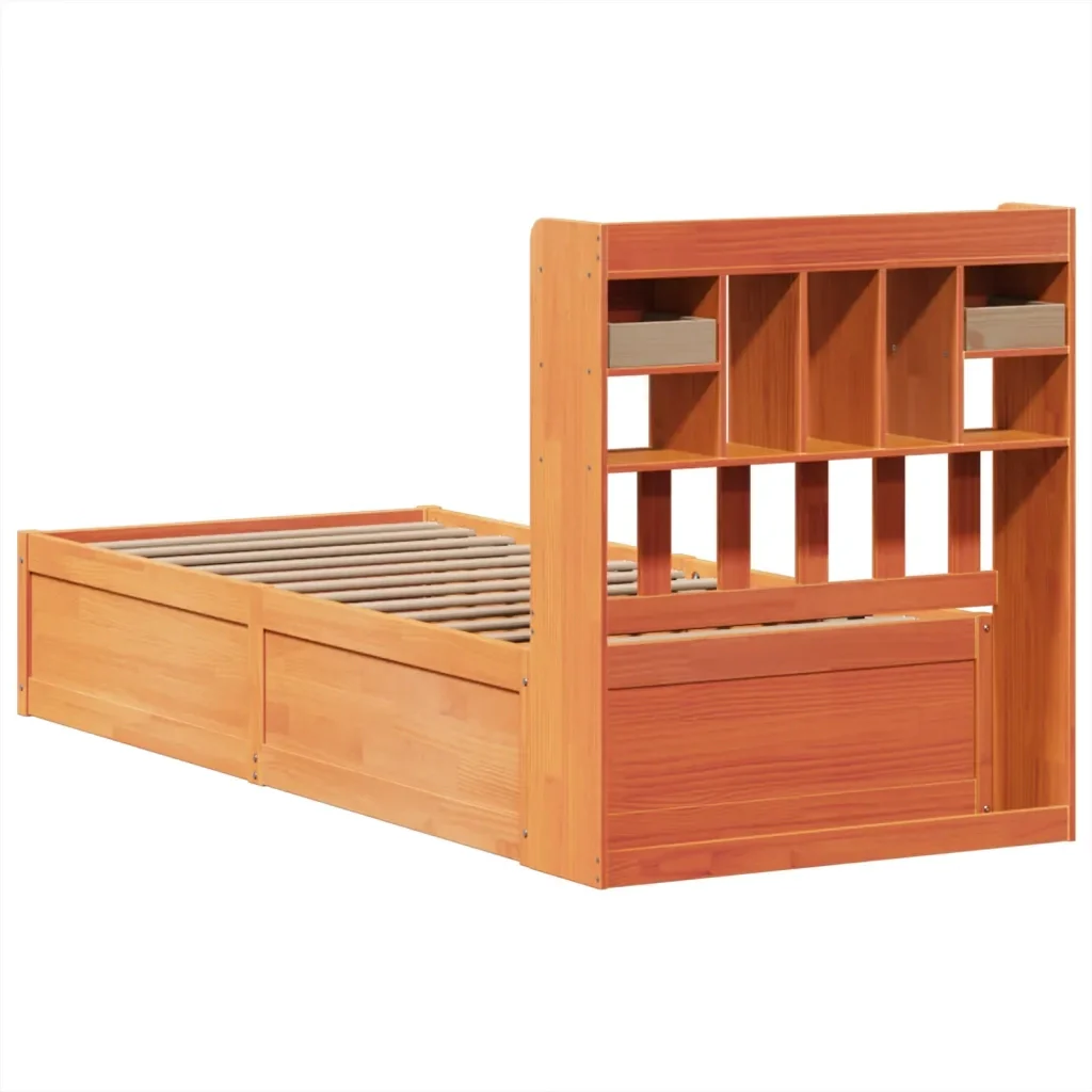 Letto singolo | Letto per adulti | Giroletto senza Materasso Marrone Cera 100x200 cm Legno di Pino - Image 7