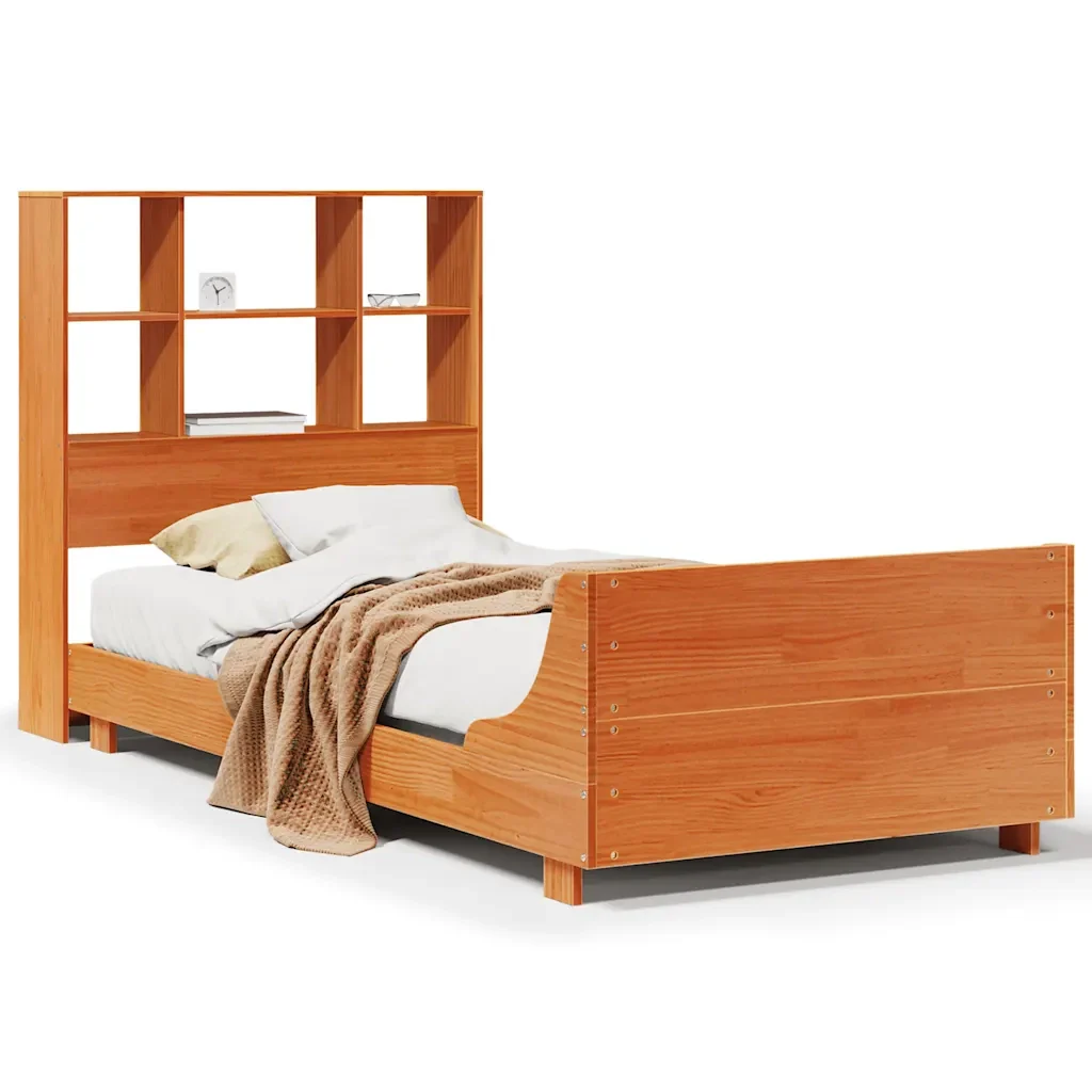 Letto singolo | Letto per adulti | Giroletto senza Materasso Marrone Cera 100x200 cm Legno di Pino