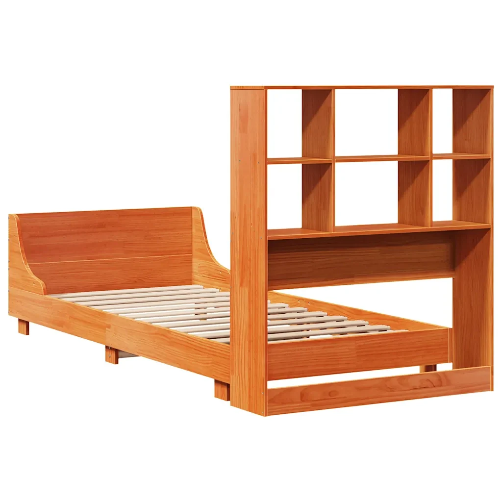 Letto singolo | Letto per adulti | Giroletto senza Materasso Marrone Cera 100x200 cm Legno di Pino - Image 8